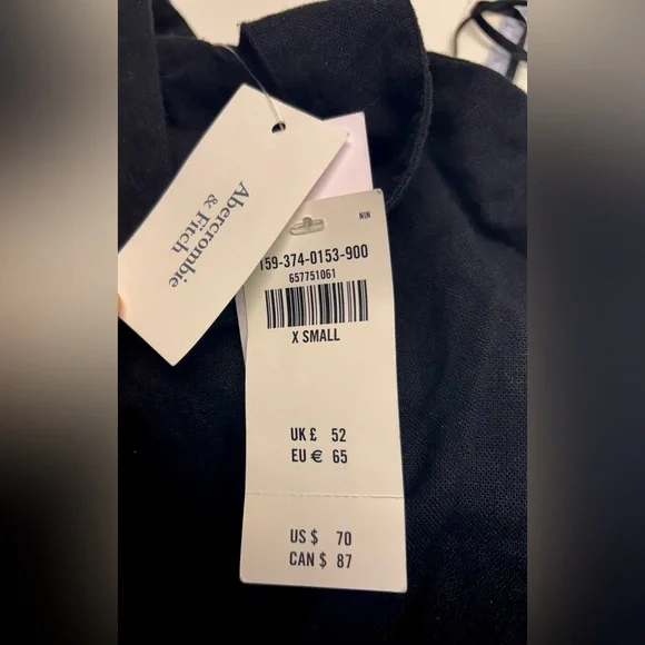 NWT Abercrombie & Fitch Black Mini Dress with Adjustable Straps - Picture 3 of 5